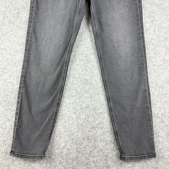 American Eagle Mom Jeans Womens 6R Faded Black Casual Everyday Stretch Denim - Picture 3 of 15